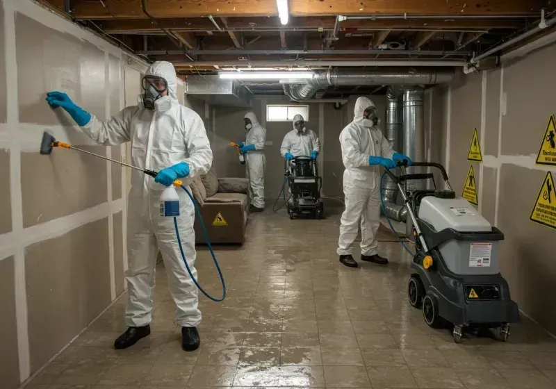 Basement Moisture Removal and Structural Drying process in Marinette County, WI